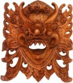 NOVICA Artisan Handcarved Wood Mask Acacia Wall of Barong from Bali Brown Indonesia Masks Cultural Balinese Traditional Carvings [12.25in H x 10.75in W x 5in D] ' Watchful Barong'