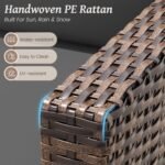 Amopatio Patio Furniture Set, Wicker Outdoor Sectional Sofa Sets, 7 Pieces Rattan Conversation Set with Storage Table, Swivel Chairs Include Waterproof, (Grey) - Image 4