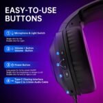AOC Wireless Gaming Headset Compatible with PS5/4, Nintendo Switch, PC, Bluetooth 5.4 & 2.4GHz Gaming Headphones with Noise Canceling Mic, RGB, Type-C, 20ms Latency, 45H, 7.1 Virtual Surround- Black - Image 8