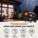 Generac 8,125 Starting Watt Portable Gas Generator - Includes Extension Cord - Home or RV Ready - Quiet, Long Runtime, Emergency Power - 49-State Compliant - Image 3