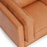 Valencia Artisan Full Leather Sofa 88” - Pure Full Italian Nappa Leather Couch, Solid Wood Accent, Ultimate Comfort, Cognac Tan - Image 3