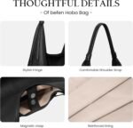 befen Genuine Leather Slouchy Hobo Purses for Women, Top Grain Real Leather Tote Handbags Shoulder Satchel with Tassel Ribbon - Image 5