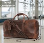 Handmade Leather Travel Duffel Bag - Airplane Underseat Carry On Bags by Rustic Town - Image 2