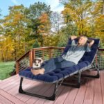 LILYPELLE Lounge Chair with Mattress, Heavy Duty Outside Lounge Chair Outdoor Portable Folding Lounge Chairs Sleeping Cots Bed for Camping, Pool, Beach, Patio - Image 4