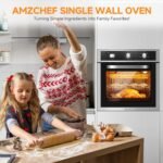 Wall Ovens 24 inch Electric, AMZCHEF 24 inch Wall Oven, 2200w Single Wall Oven with 6 Cooking Modes, 2.5 Cu.Ft. Electric Wall Oven, Convection Oven with Mechanical Knobs Control, Stainless Steel - Image 7