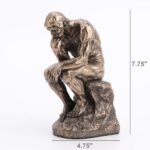 Veronese Design 8" Rodin The Thinker Cast Resin Statue Bronze Finish - Image 9