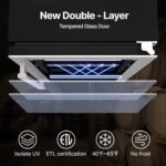 Ca'Lefort 15 Inch Wine Fridge, 28 Bottle Wine Cooler Refrigerator, 40-65°F Wine Refrigerator Glass Door, 3 LED Dual Zone Wine Fridge, Built-in or Freestanding Fridge for Home/Bar/Kitchen (3.0 cu.ft) - Image 5