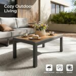 ZANDOR Aluminum Outdoor Patio Furniture Set, 5-Piece Metal Modern Outside Sectional Conversation Lawn Furniture with Coffee Table & Washable Thick Cushions,Seating Sofa for Garden/Backyard/Porch Grey - Image 6