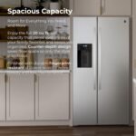 Kenmore 36" Side-by-Side Refrigerator with Freezer - Accela Chill, Water & Ice Dispenser, Adjustable Glass Shelves, ENERGY STAR Certified, 20 cu. ft. Capacity - Fingerprint Resistant Stainless Steel - Image 3