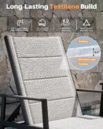 Outdoor Chaise Lounge Set of 2, Never-Rust Aluminum Patio Lounge Chairs with 3D Ultra-Thick Textilene, 6-Position Adjustable Backrest Pool Loungers for Sunbathing, Poolside, Beach, Lawn - Image 3