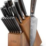 Yatoshi Professional Kitchen Knife Set, 15 Pieces, High Carbon Stainless Steel, Ergonomic Handle