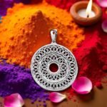 925 Sterling Silver Mandala Chakra Necklace - Filigree Boho Pendant with Chain 20"- Sacred Geometry Esoteric Amulet - Hippie Namaste Yoga Jewelry for Women - Handmade - Image 3