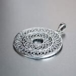 925 Sterling Silver Mandala Chakra Necklace - Filigree Boho Pendant with Chain 20"- Sacred Geometry Esoteric Amulet - Hippie Namaste Yoga Jewelry for Women - Handmade - Image 8