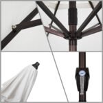 California Umbrella 9' Round Aluminum Bronze Auto Tilt in Cabana Regatta - Image 5