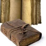 Vintage Leather Journal Lined Pages with Key - Antique Handmade Deckle Edge Vintage Paper Leather Bound Journal - Book of Shadows Journal - Leather Sketchbook - Drawing Journal - Great Gift