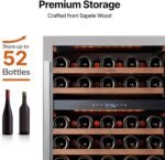 Ca'Lefort Wine Fridge & Cooler - 24 Inch 52 Bottle Wine Cooler Refrigerator, 40-65°F Dual Zone Wine Refrigerator Glass Door, 3 LED Built-in or Freestanding Fridge for Home/Bar/Kitchen (5.65 cu.ft) - Image 2