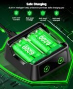 DINOSTRIKE 2X 6200mWh Battery Pack Compatible with Xbox Controller Fast Charging Rechargeable USB Charger Station Games for Xbox 360 - Image 4