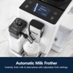 De'Longhi Rivelia Automatic Espresso Machine with Grinder & Milk Frother – All-in-One Coffee Maker, Hot & Iced Latte, Cappuccino, Bean Switch System, Burr Grinder, Compact Italian Design, White - Image 5