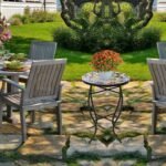 VCUTEKA Mosaic Side Table, 21" Round End Table with 14" Ceramic Tile Top, Indoor Patio Accent Table for Yard, Garden, Living Room, Bistro Balcony or Lawn - Image 5