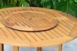 Amazonia Powell 7-Piece Wood Patio Dining Set | Round Eucalyptus Table with Lazy Susan | Ideal for Outdoors - Image 3