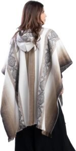 QISU Alpaca Wool Poncho, Handmade in Ecuador, Thick, Warm and Alpaca Wool Poncho, Lightweight and Soft - Image 5