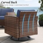 Amopatio Patio Furniture Set, Wicker Outdoor Sectional Sofa Sets, 7 Pieces Rattan Conversation Set with Storage Table, Swivel Chairs Include Waterproof, (Navy) - Image 3