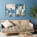 2Pcs Framed Landscape waterfall Japanese Ukiyo-e Wall Art Decor Canvas Print Picture Traditional Woodblock Print Style Poster Gallery Bedroom Living Room Office 12x16 Inch Ready to Hang - Image 4