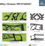 MFSTUDIO 50 Inches Outdoor Garden Bench, Cast Iron Metal Frame Patio Park Bench with Floral Pattern Backrest, Arch Legs for Porch Lawn Garden Yard(Black) - Image 8