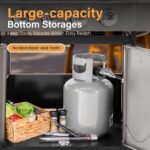 Sophia & William 4-Burner Propane Gas BBQ Grill with Side Burner and Porcelain-Enameled Cast Iron Grates, Stainless Steel Barbecue Grills Outdoor Cooking, Silver Cabinet Style, 42,000BTU - Image 6