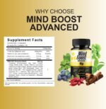 BLUE VIBE Mind Boost Premium Health & Wellness Nootropic Supplement, MindBoost Advanced All Natural Health Management & Overall Wellness Support Supplement Formula Pills (1 Pack - 60 Capsules) - Image 2