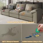 EASE MOOSE Oversized U Shaped Couch,Modular Sectional Convertible Sofa with Wide Deep,Extra Large Faux Leather Scratch Resistant Modern Couch for Big Spaces,Light Grey - Image 4