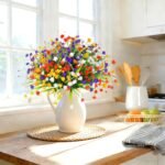 TURNMEON 20 Bundles Artificial Flowers for Outdoors, Artificial Fake Plants UV Resistant Outdoor Faux Plants Cemetery Flowers Plastic Greenery for Gardens Porch Home Summer Spring Decor 580 Heads - Image 5