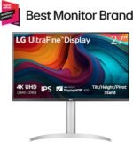 LG 27UP650K-W 27-inch Ultrafine 4K UHD (3840 x 2160) IPS Computer Monitor, 60Hz, 5ms, DisplayHDR 400, Reader Mode, Flicker Safe, HDMI, DisplayPort, Tilt/Height/Pivot Adjustable Stand, White - Image 2