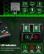DINOSTRIKE 2X 6200mWh Battery Pack Compatible with Xbox Controller Fast Charging Rechargeable USB Charger Station Games for Xbox 360 - Image 5
