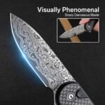 CIVIVI Elementum II Pocket Folding Knife, 2.96" Damascus Blade Utility Knife with Deep Carry Pocket Clip for EDC C18062PB-DS1 - Image 3