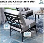 MFSTUDIO Patio Furniture Set, 6 Seats Half-Moon Curved Outdoor Sectional Sofa Conversation Set, Woven Rattan Patio Couch for Backyard, Garden, Deck - Image 4