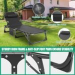 LILYPELLE Lounge Chair with Mattress, Heavy Duty Outside Lounge Chair Outdoor Portable Folding Lounge Chairs Sleeping Cots Bed for Camping, Pool, Beach, Patio - Image 8