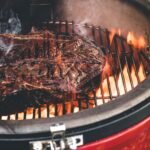 Kamado Joe Classic Joe Series II 18-inch Ceramic Charcoal Grill and Smoker with Cart, Side Shelves, Stainless Steel Grates and 250 Cooking Square Inches in Red, Model KJ-23RHC - Image 7