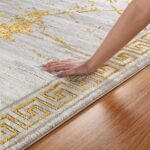 GLORY RUGS Area Rugs Marble 5X7 Cream Gold Carpet Modern Abstract Rug Living Room Dining Bedroom Rug - Image 3
