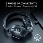 Razer BlackShark V3 X HyperSpeed Wireless Gaming Headset for PC: 50mm Drivers - Cardioid Mic - 2.4 GHz, Bluetooth, USB - Works with Mac, PS5, Nintendo Switch, Smartphone - 70 Hr Battery - Black - Image 6