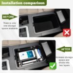 Center Console Organizer Compatible with 2024-2026 Toyota Land Cruiser/Land Cruiser 1958 Interior Accessories, Middle Armrest Storage Box Insert Tray Coin Holder (Not Fit with Cool Box) Black - Image 4