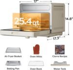 CIARRA 12-in-1 Countertop Steam Oven with Air Fryer, 25.4QT Steam Air Fryer Combo Nosh Oven Pro - Convection Toaster, Bake, Self-Clean, Dehydrate, Ferment, White - Image 8