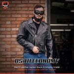 Daniel Smart Men Motorcycle Leather Jacket Black Economy Biker Leather Jacket with inside Pockets & Heavy Duty Zippers - Image 2