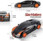 BEZGAR Bugatti Toy Car - Officially Licensed Bugatti Grand Sport Vitesse Remote Control Car,1:24 Scale Sport Racing Toy Car Model Vehicle for Kids, Adults, Girls and Boys (47000 Black) - Image 2