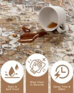 Madane Runner Rug 2x8, Washable Hallway Runner Rugs, Non-Slip Low-Pile Soft Kitchen Rug Runner Laundry Room Rug, Vintage Throw Entry Foyer Mat for Entrance Living Room (Turmeric/Grey, 2 x 8) - Image 8