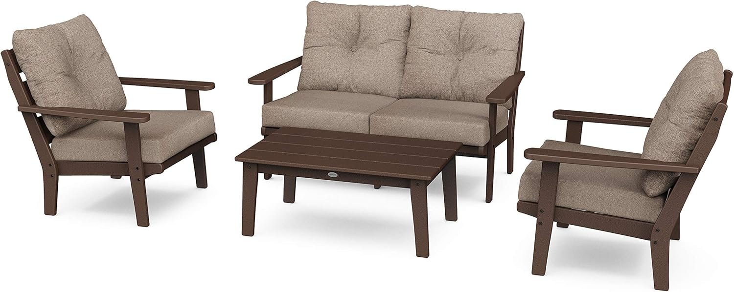 81gYQqA45WL._AC_SL1500_.jpg POLYWOOD® Lakeside Deep Seating Set, Mahogany/Spiced Burlap - Image 1