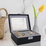 My Personal Memories Custom Personalized Jewelry Box, Tray & Organizer with Glass Top - Customized and Engraved Accessories Gift for Mom, Wife, Her (Medium 7.5" X 6", Midnight Black) - Image 3