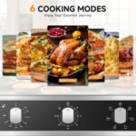 Wall Ovens 24 inch Electric, AMZCHEF 24 inch Wall Oven, 2200w Single Wall Oven with 6 Cooking Modes, 2.5 Cu.Ft. Electric Wall Oven, Convection Oven with Mechanical Knobs Control, Stainless Steel - Image 4