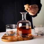Cork & Mill Whiskey Decanter Set, Hand-Blown Lead-Free Crystal 800ml Liquor Decanter for Bourbon and More, Two 8oz Old Fashioned Glasses, Acacia Wood Stopper & Display Tray, Ideal Whisky Gift Set - Image 4