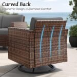 Amopatio Patio Furniture Set, Wicker Outdoor Sectional Sofa Sets, 7 Pieces Rattan Conversation Set with Storage Table, Swivel Chairs Include Waterproof, (Grey) - Image 3